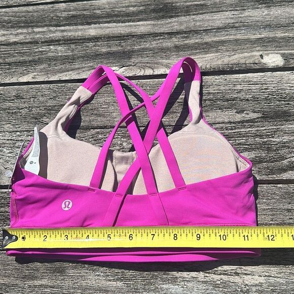 Lululemon Energy Bra Medium Support, B–D Cups Pow Pink size 4‎ NWT sports bra - Picture 4 of 8